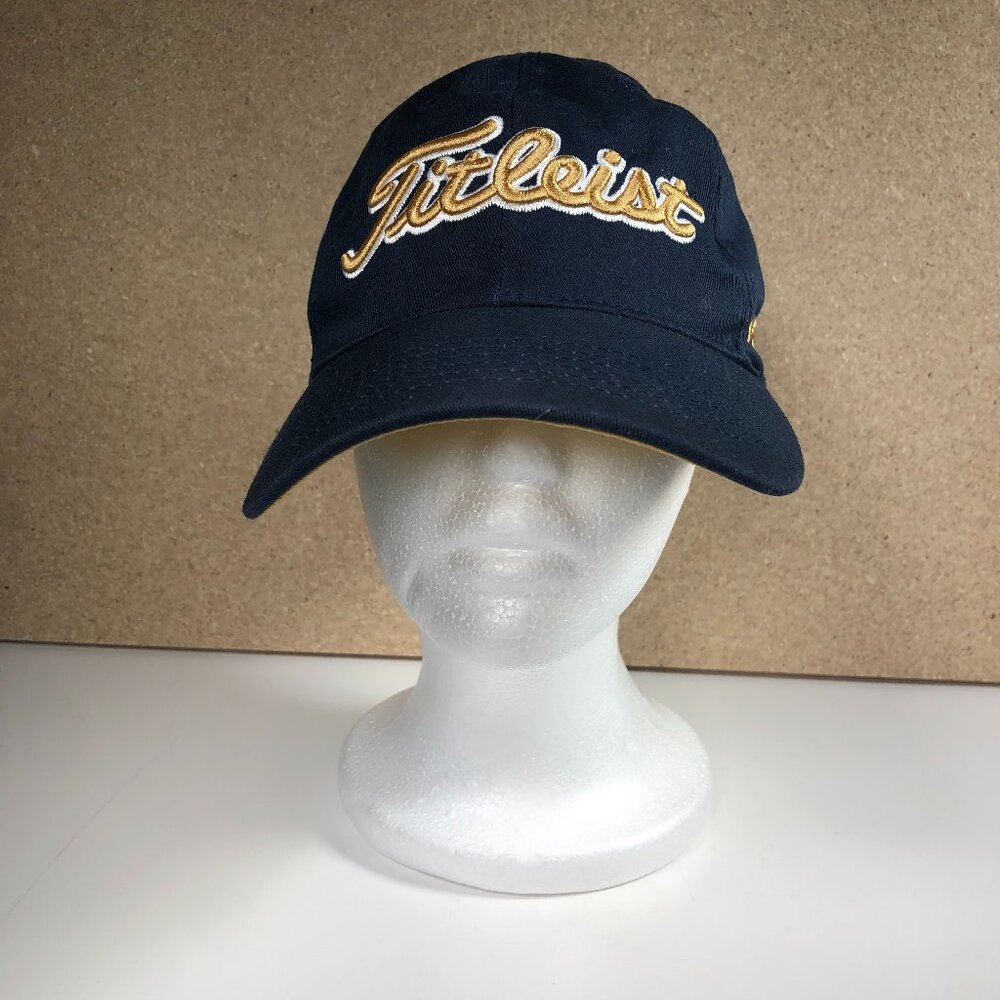 Titleist FJ Pro V1 Adjustable Hat Blue Gold Golf Strapback Cap OSFM WVU - Picture 2 of 10
